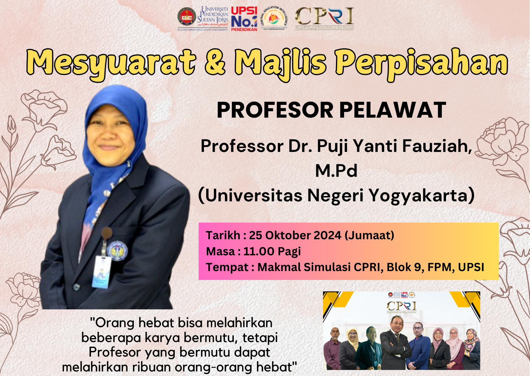 Mesyuarat & Majlis Perpisahan Prof. Dr. Puji Yanti Fauziah (1)