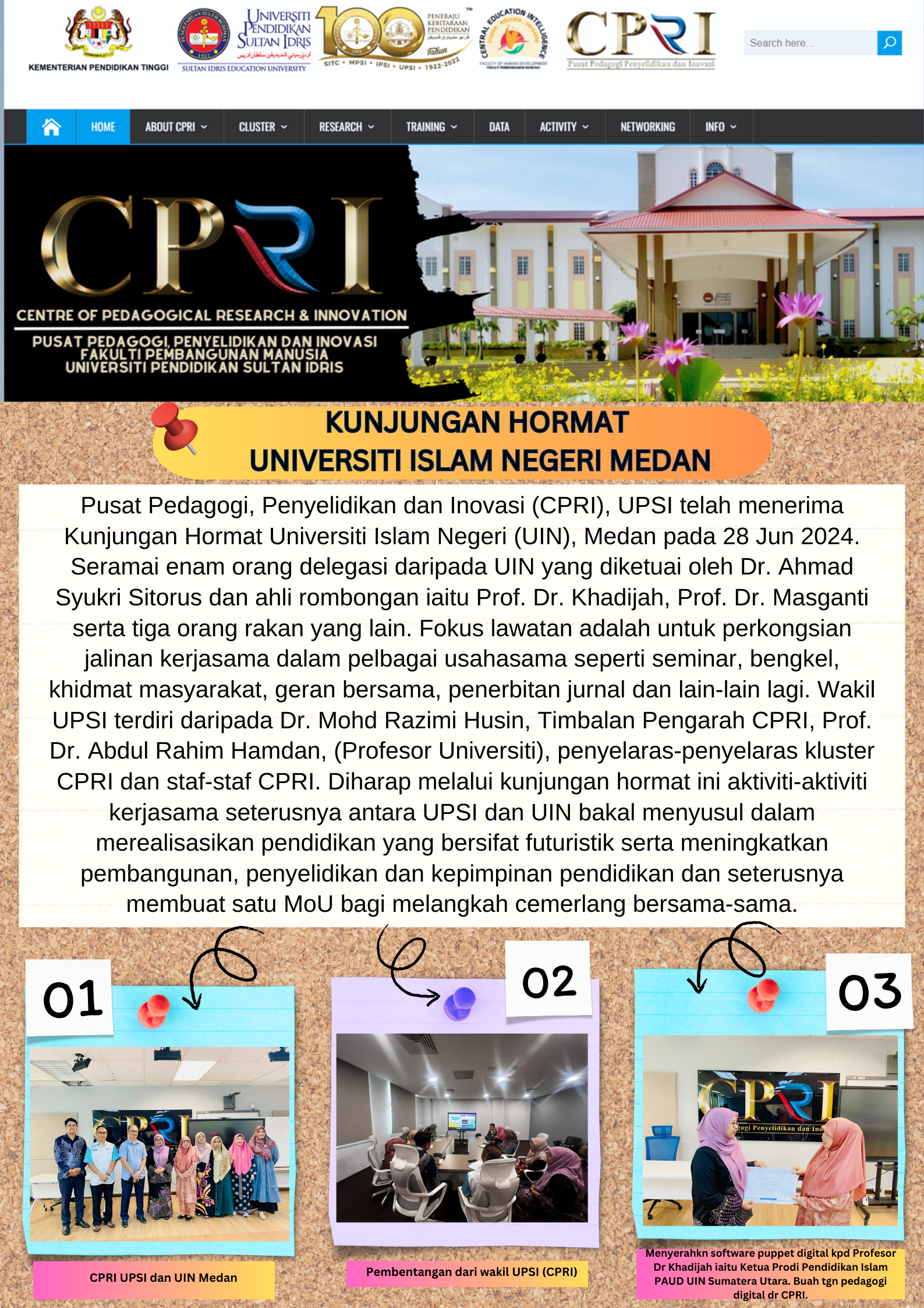 POSTER KUNJUNGAN HORMAT UIN KE CPRI